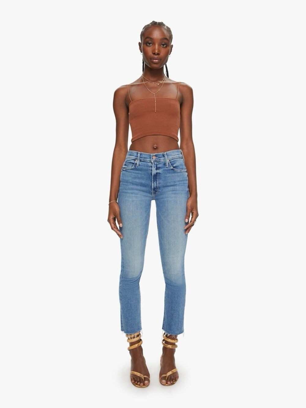 MOTHER The Mid Rise Dazzler ankle fray size 29